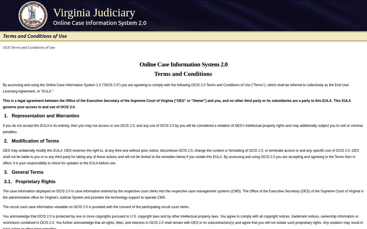 Virginia court search for Page County release records