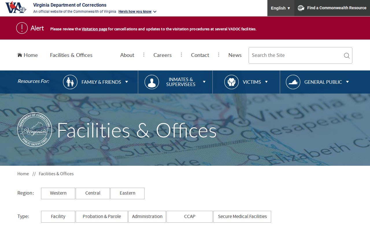 VADOC District 39 office lookup for Page County post-release supervision